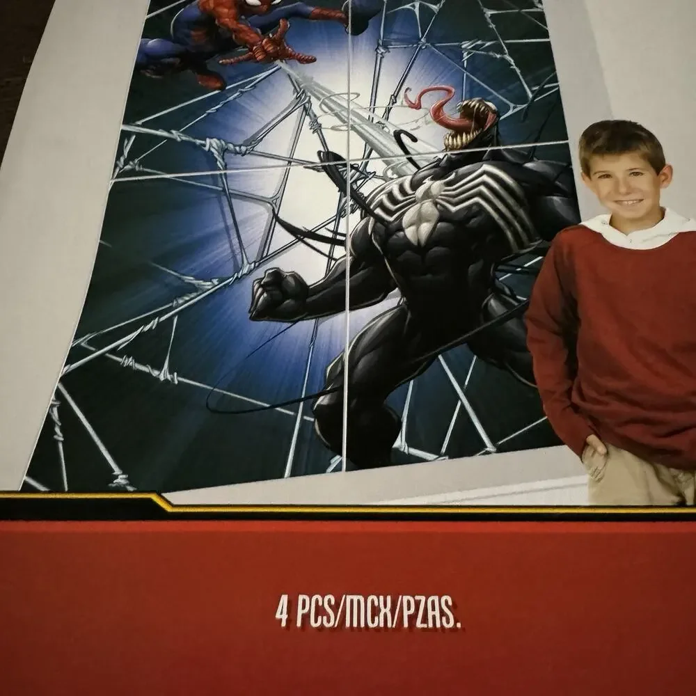 Marvel Spiderman VS Venom Banner Photo Backdrop Birthday Party Size 27.8x40 NWT